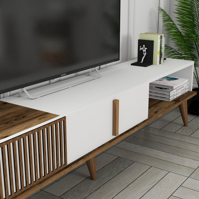 Hanah Home Milan Alt Soporte de TV Nogal y Blanco